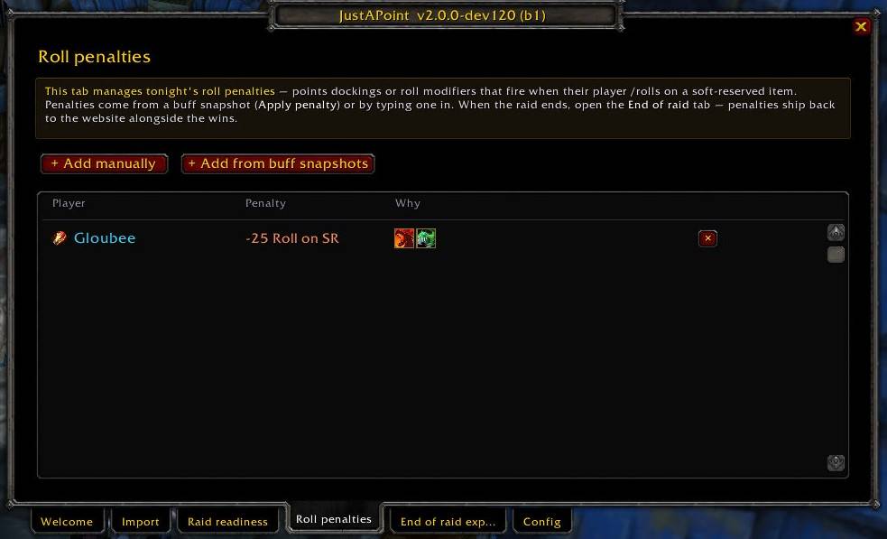 Addon: roll penalties